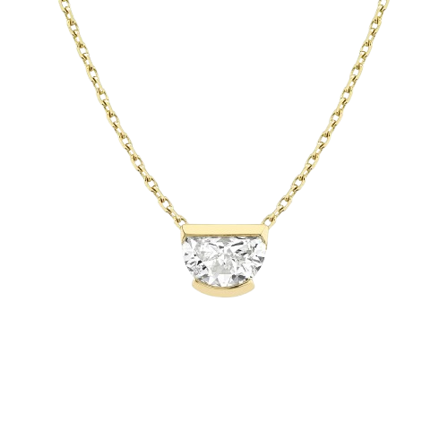 Knife-Edge Semi-Bezel Necklace