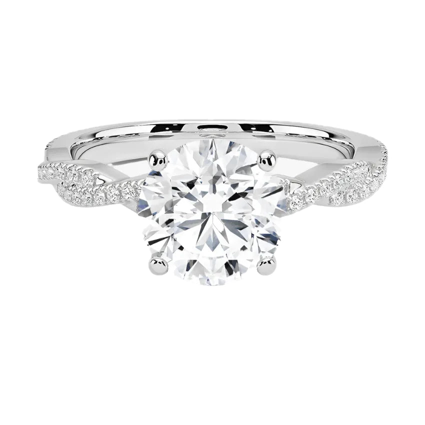 Twisted Vine Round Cut Engagement Ring