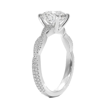 Twisted Vine Round Cut Engagement Ring